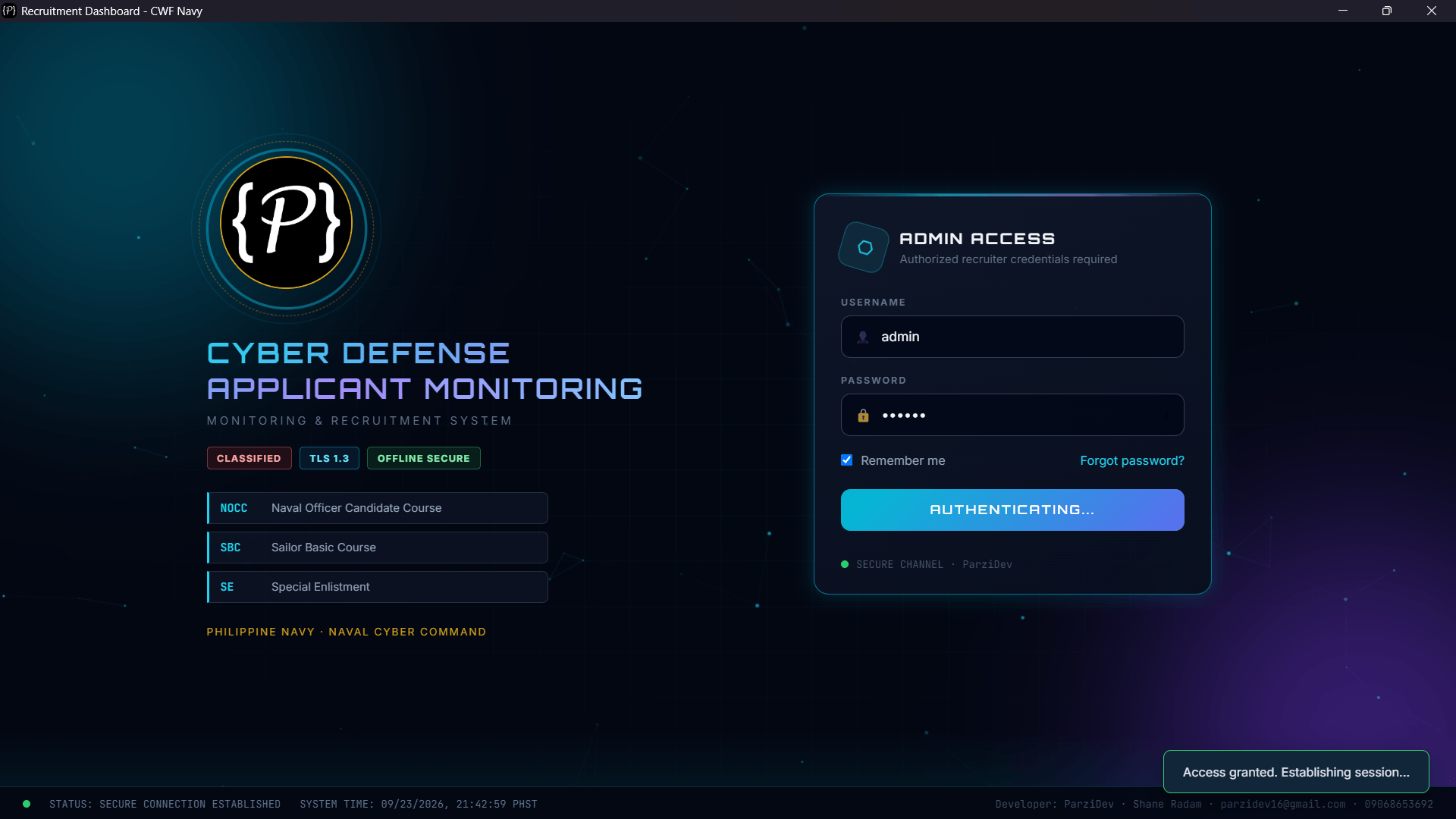 Cyber Defense Applicant Monitoring